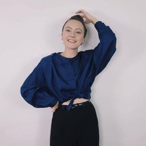 Vintage Vogue Alley 100% Silk Button Down Blouse